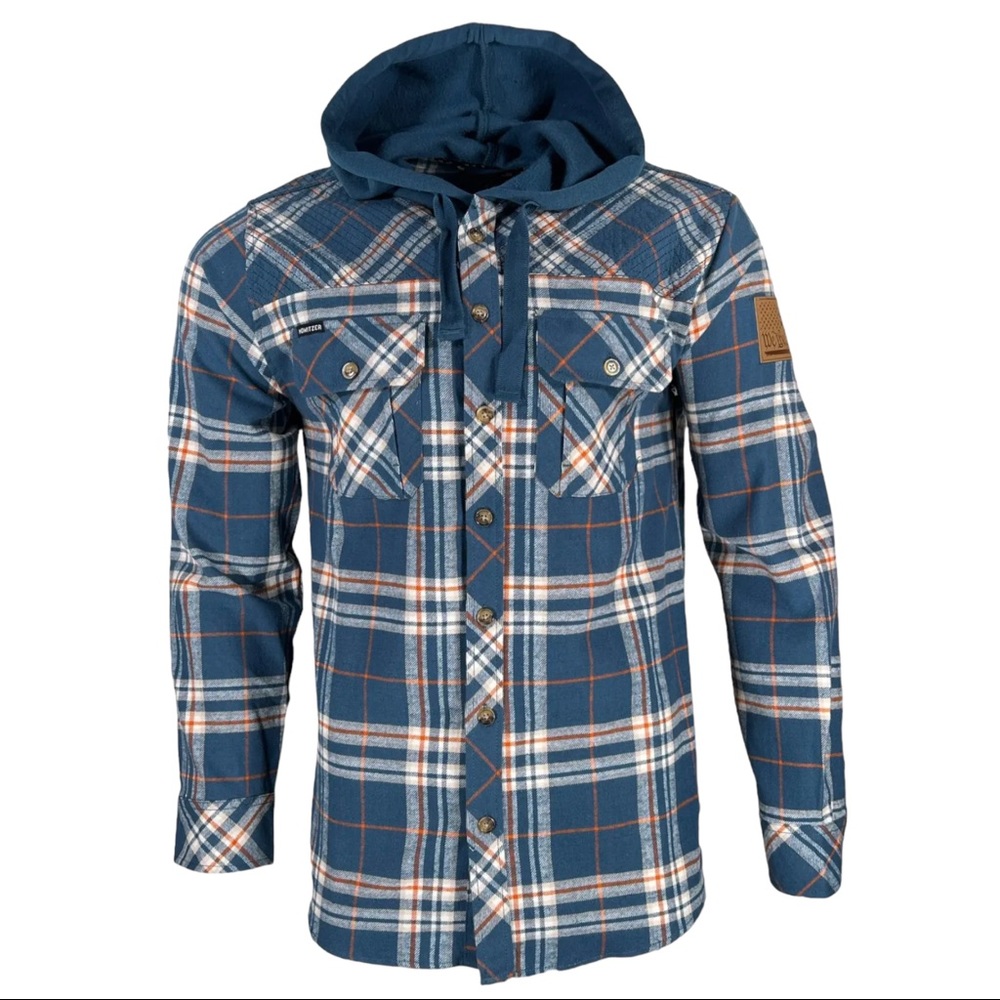 Howitzer Style Men's Button Down Hoodie Flannel Squad Military Grunt